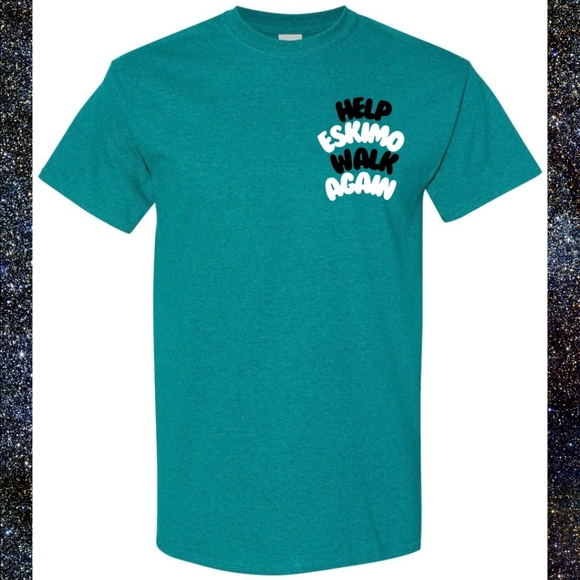 Help Eskimo Walk Again Unisex Gray Graphic Tee Front And Back Print - Picture 2 of 8